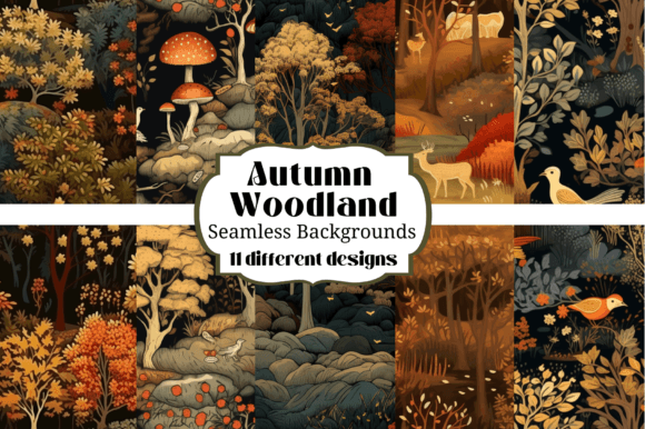 Capture the Season: Autumn Woodland Seamless Backgrounds