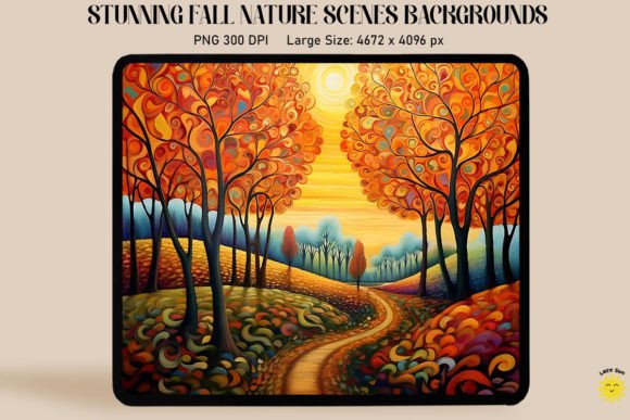 Capturing Autumn's Palette: Vivid Tree Backgrounds for Designers