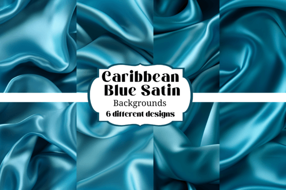 Caribbean Blue Satin Backgrounds: 6 Premium Digital Textures