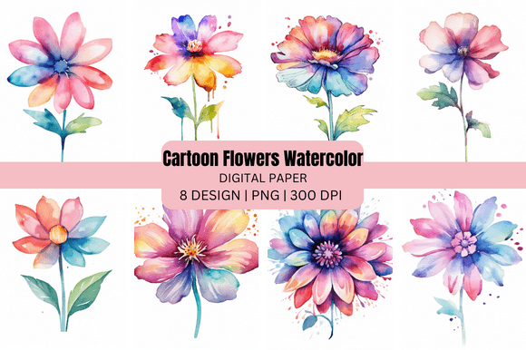 Cartoon Flowers Watercolor Backgrounds: A Designer's Guide