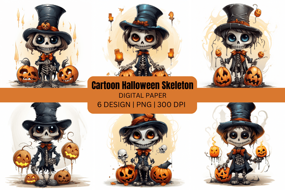 Cartoon Halloween Skeleton Backgrounds: A Designer's Spooky Asset