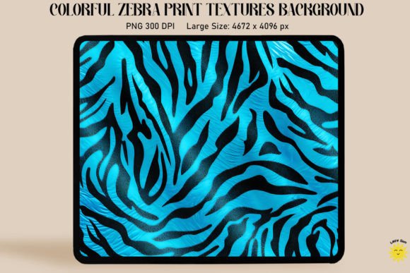 Cyan Zebra Print Pattern Backgrounds: Bold & Versatile