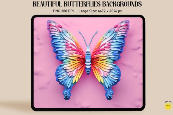 Embrace Nostalgic Charm with Cute Retro 3D Butterfly Backgrounds