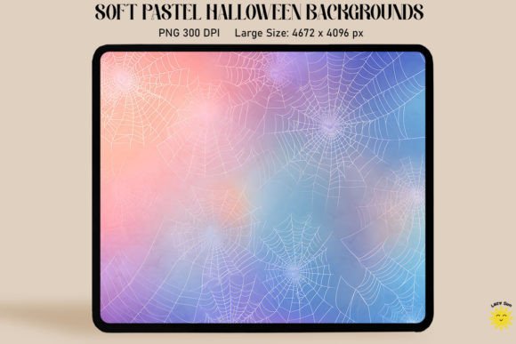 Embrace Soft Spookiness: White Spider Webs on Pastel Backgrounds
