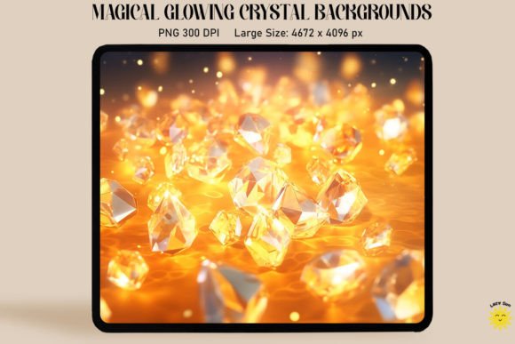 Enchant Your Designs with Glowing Gold Crystal Backgrounds