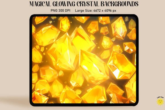 Enchant Your Designs with Magical Yellow Crystal Backgrounds