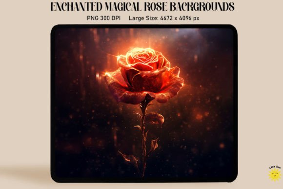 Enchanted Aesthetics: Beautiful Red Rose Glowing Backgrounds