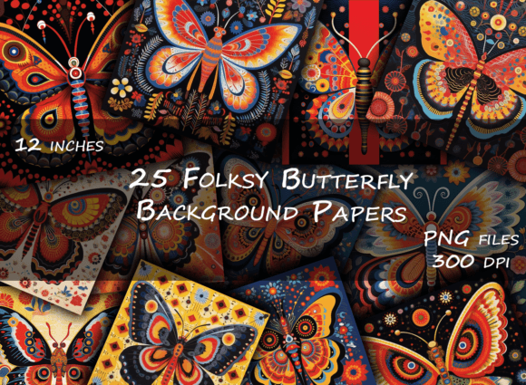 Let Your Imagination Soar with Pretty Folk Art Butterfly Backgrounds