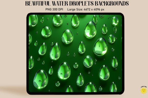 Light Green Water Drops Backgrounds: A Refreshing Design Asset