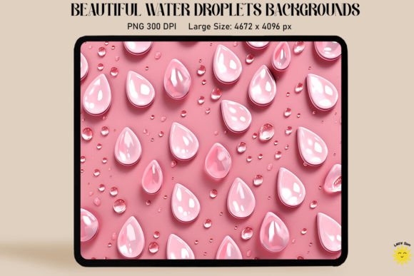 Light Pink Water Drops Backgrounds: Soft, Versatile Design Assets