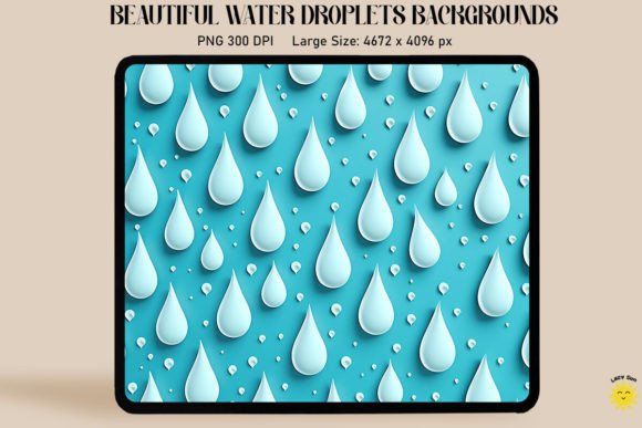 Pastel Blue Water Drops: A Serene Digital Background