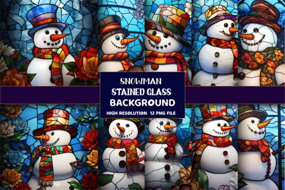 Snowman Stained Glass Backgrounds: A Designer's Winter Toolkit