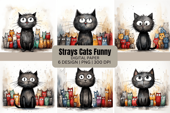 Strays Cats Funny Backgrounds for Creative Projects