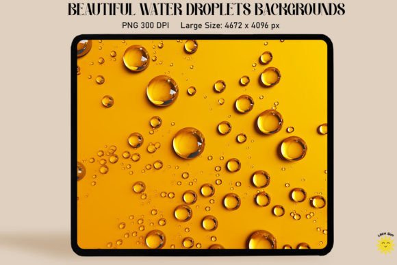 Water Drops on Yellow Backgrounds: A Vibrant Visual Asset