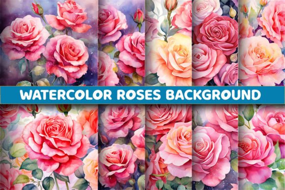 Watercolor Roses Flower Backgrounds: A Digital Designer's Secret Weapon